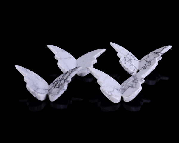 Natural Howlite Hand Carved Crystal Butterfly Set(4pcs)