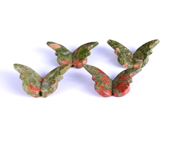 Natural Unakite Hand Carved Crystal Butterfly Set(4pcs)