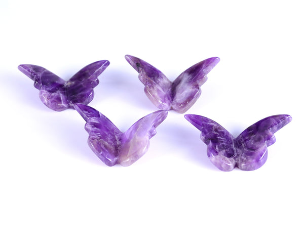 Natural Dream Amethyst Hand Carved Crystal Butterfly Set(4pcs)