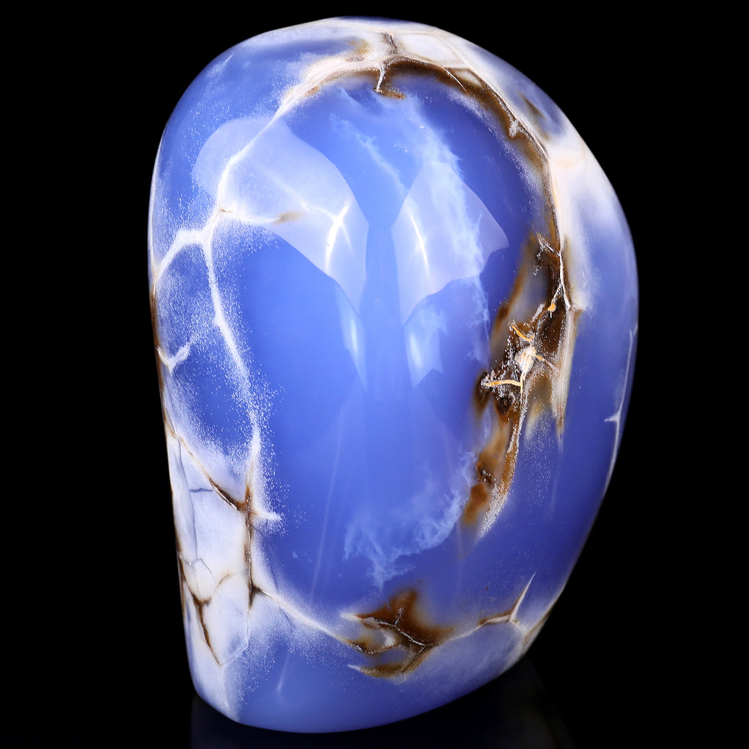 4.4" Blue Chalcedony Hand Carved Crystal Polished Stone crysvibe