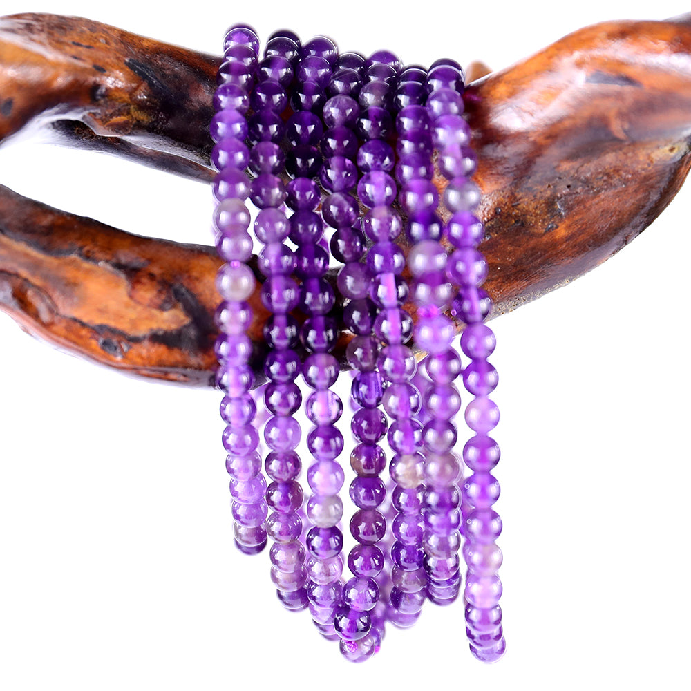 4.5mm Dream Amethyst Hand Carved Crystal Bracelet crysvibe