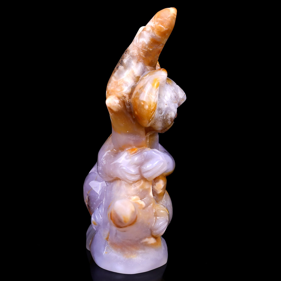 4.7" Chalcedony Hand Carved Crystal Koala Sculpture crysvibe