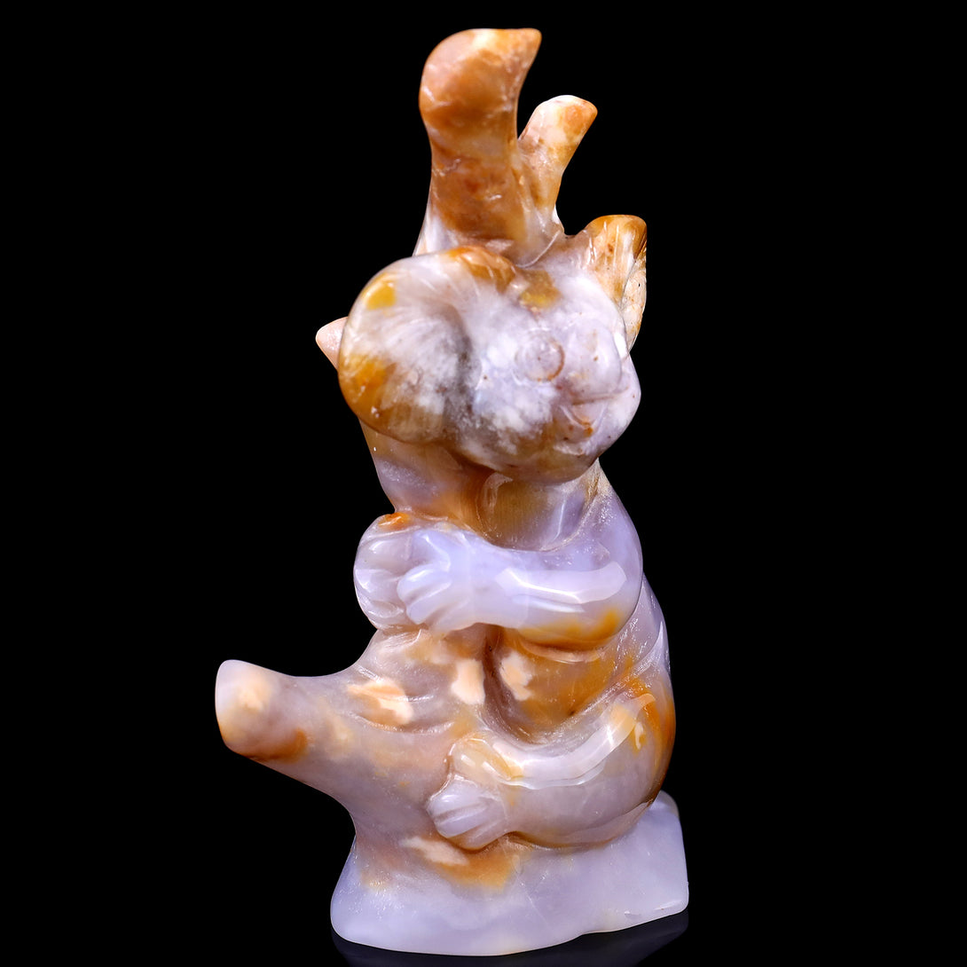 4.7" Chalcedony Hand Carved Crystal Koala Sculpture crysvibe