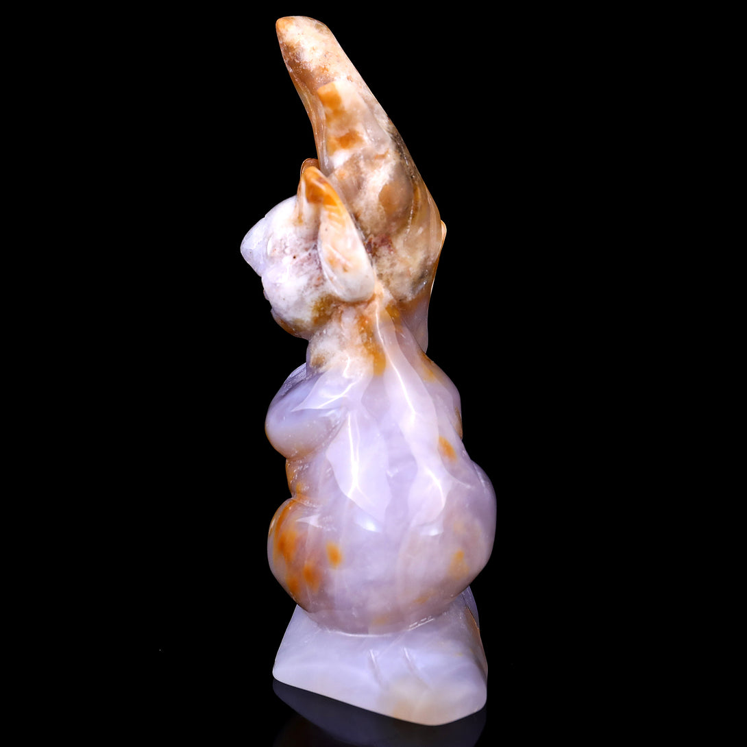 4.7" Chalcedony Hand Carved Crystal Koala Sculpture crysvibe