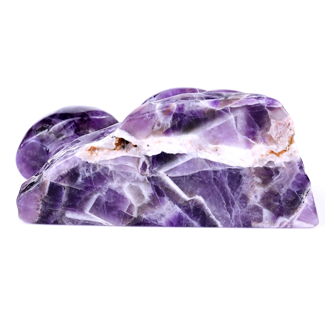 4.7" Dream Amethyst Hand Carved Crystal Mushrooms Sculpture crysvibe