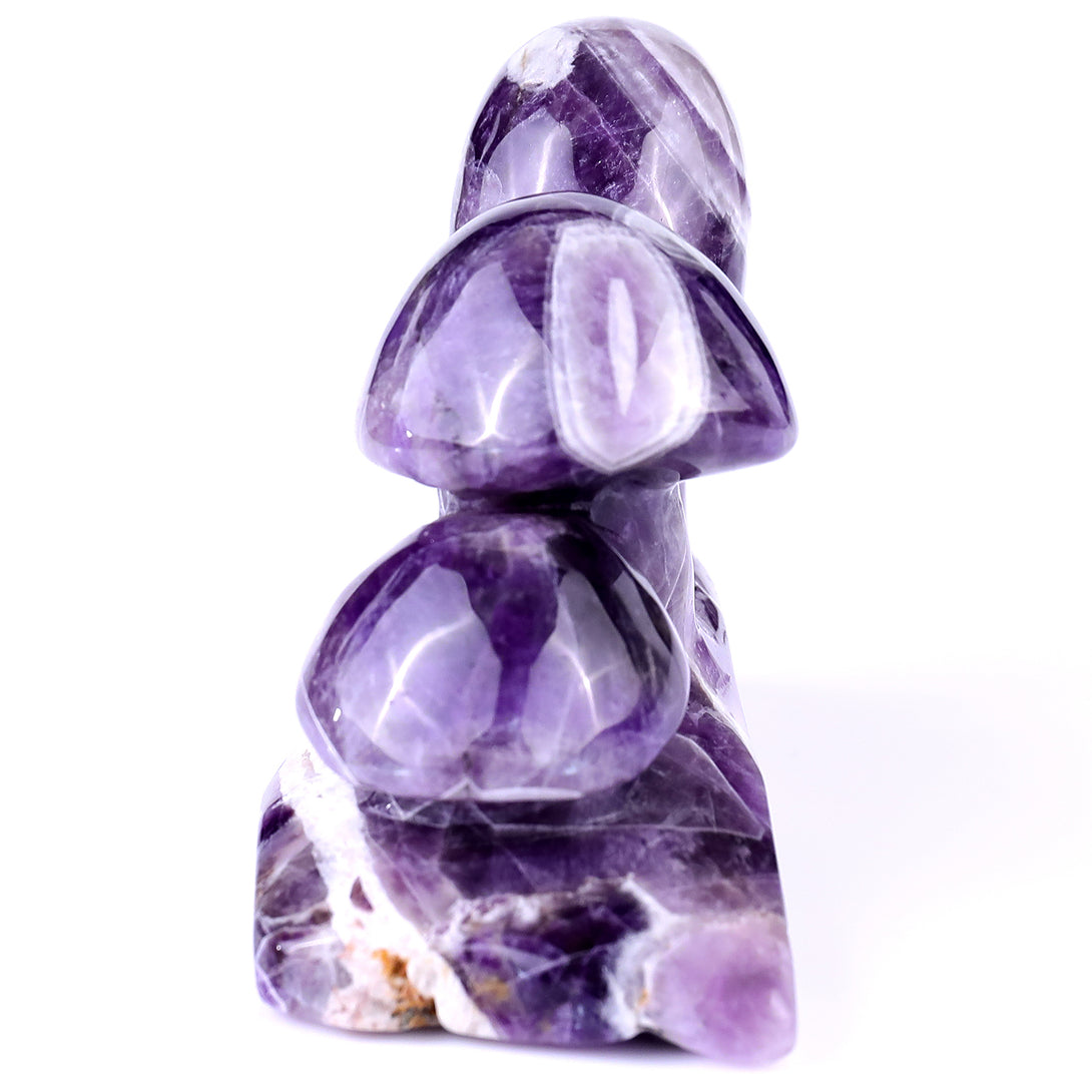 4.7" Dream Amethyst Hand Carved Crystal Mushrooms Sculpture crysvibe