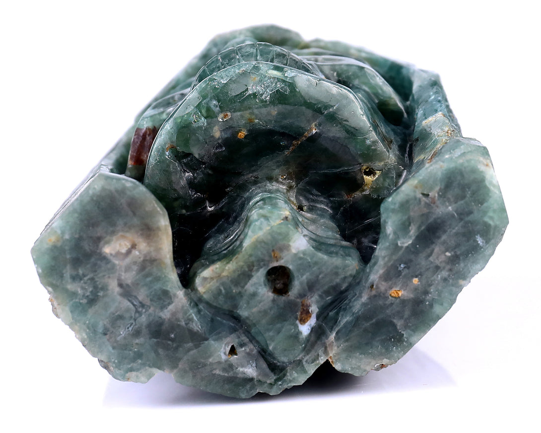 4.8" Blue Apatite Hand Carved Mineral Specimen Skull Sculpture crysvibe