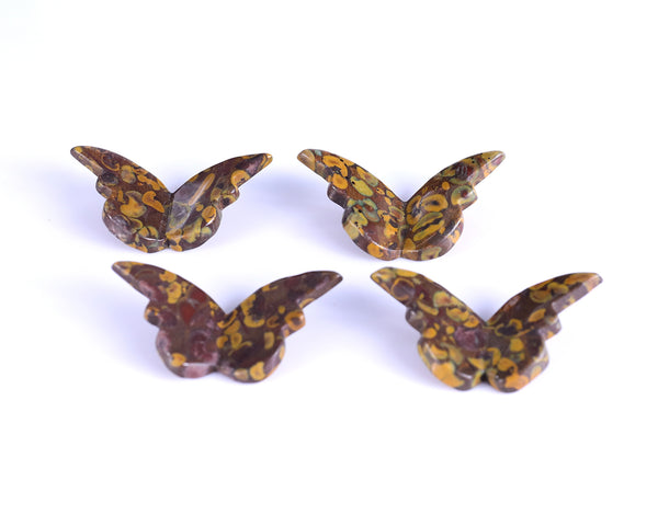 Natural Roe Stone Hand Carved Crystal Butterfly Set(4pcs)