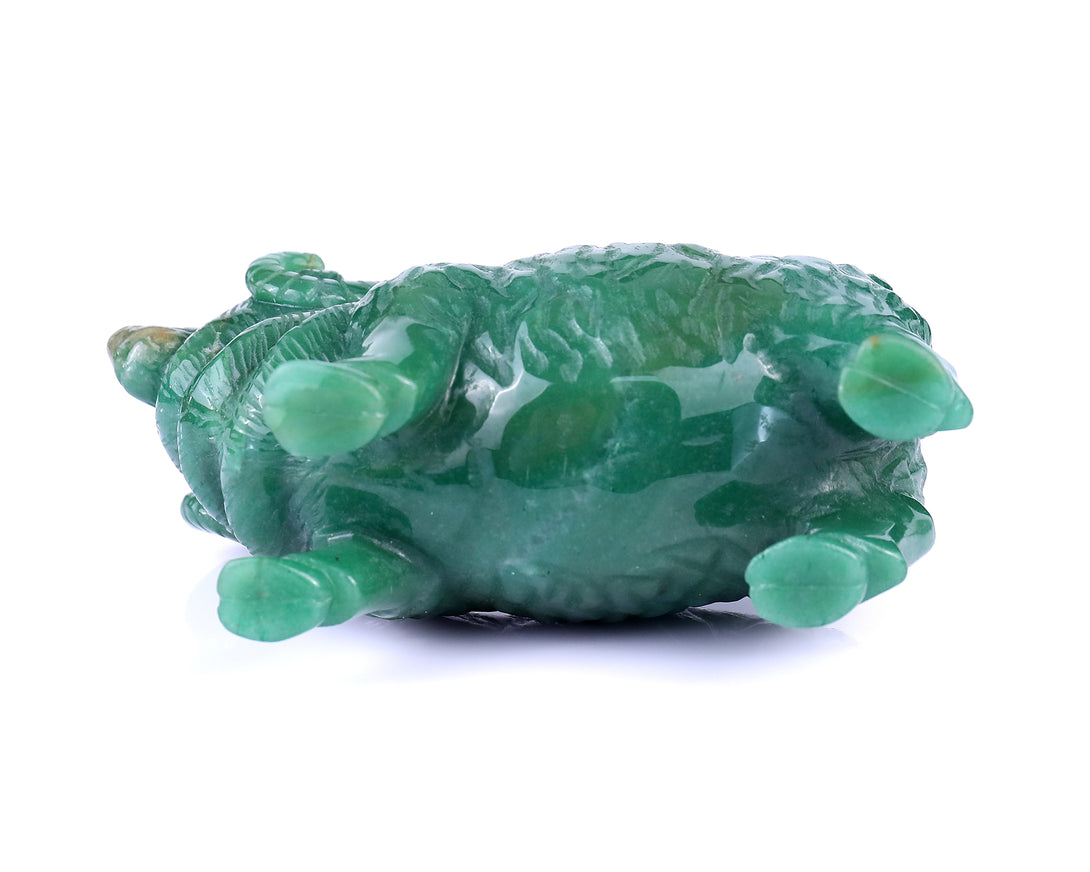 5.4" Green Aventurine Hand Carved Crystal Sheep Sculpture crysvibe