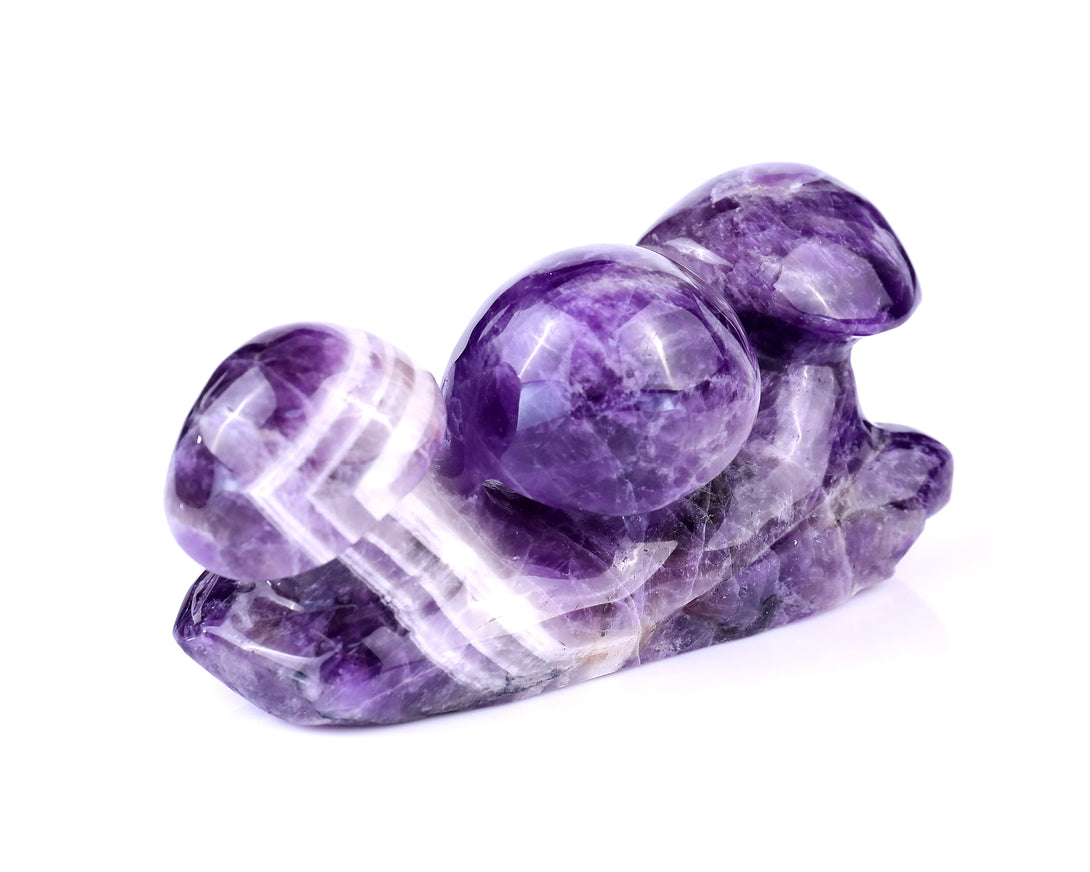 5.6" Dream Amethyst Hand Carved Crystal Mushrooms Sculpture crysvibe