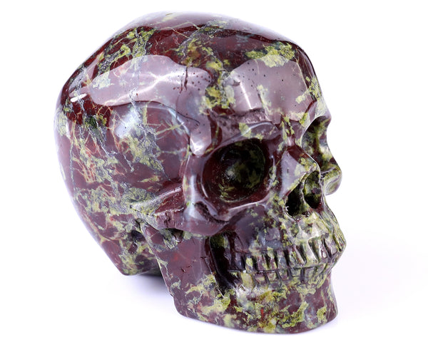 Natural Dragon Blood Stone Hand Carved Crystal Realistic Skull Sculpture