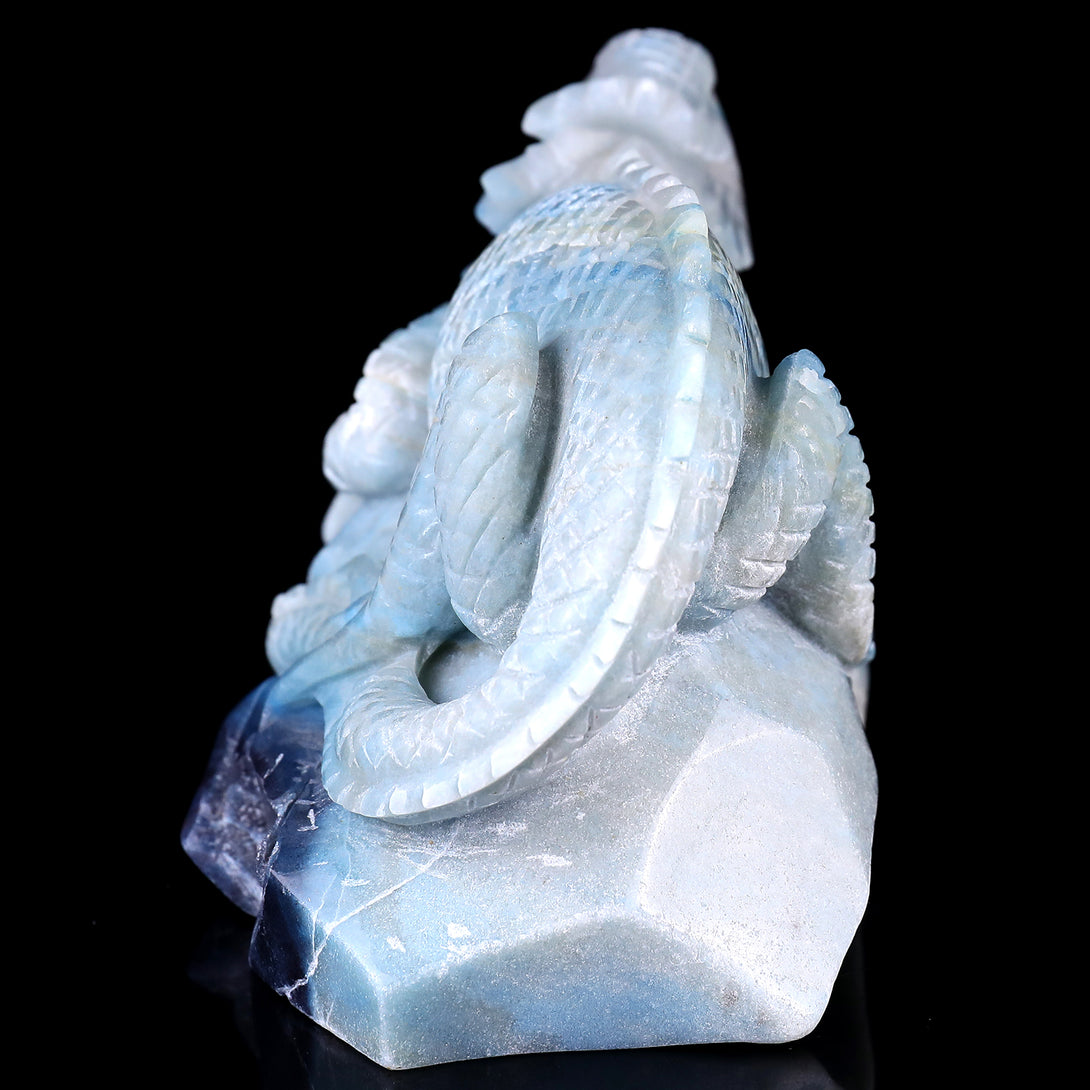 6.5" Amazonite Hand Carved Crystal Lizard Sculpture crysvibe