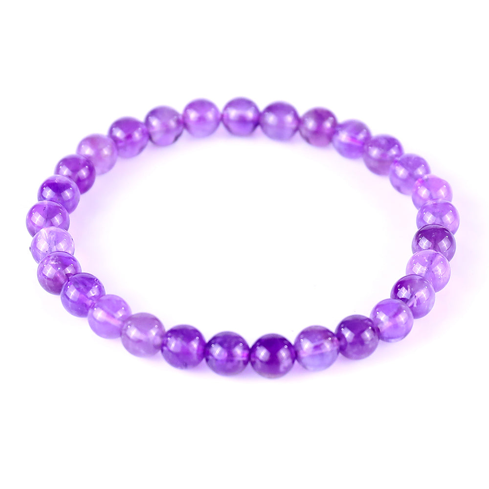 6.5mm Dream Amethyst Hand Carved Crystal Bracelet crysvibe