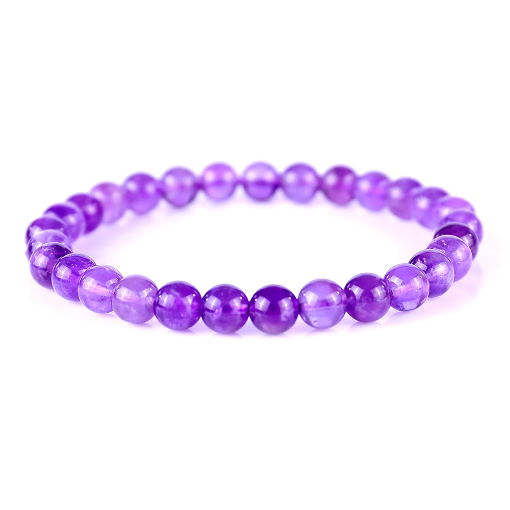 6.5mm Dream Amethyst Hand Carved Crystal Bracelet crysvibe