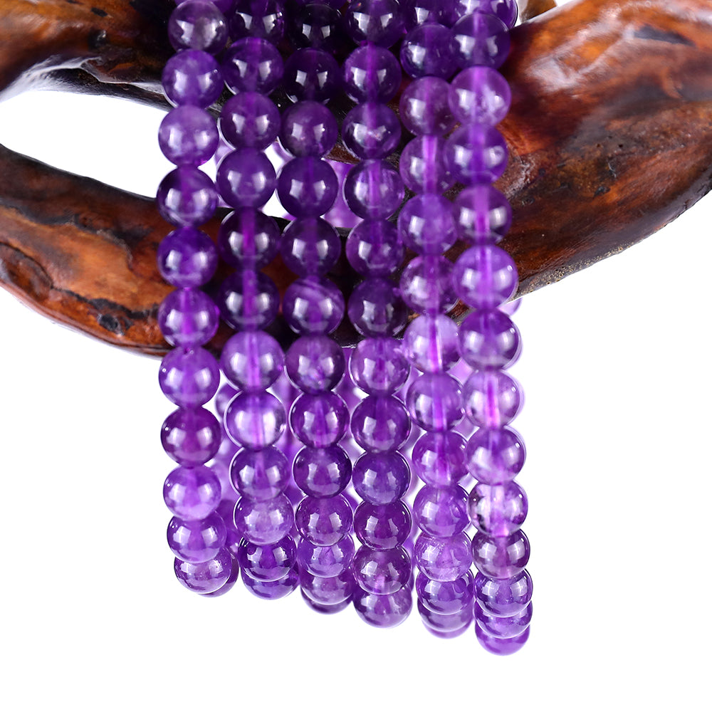 6.5mm Dream Amethyst Hand Carved Crystal Bracelet crysvibe