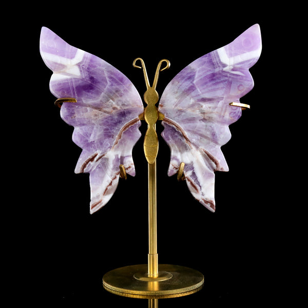 3.5” Natural Dream Amethyst Hand Carved Crystal Butterfly Wings Sculpture