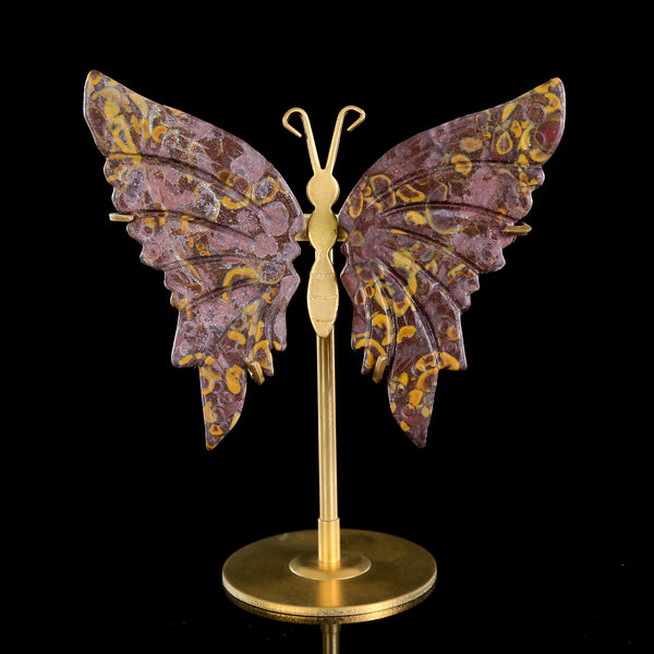 3.5” Natural Oolite Hand Carved Crystal Butterfly Wings Sculpture