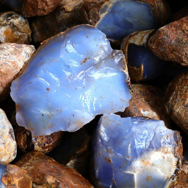 Natural Blue Chalcedony Rough Stone(Grade C)