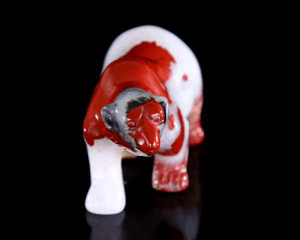 2.5" Red Jasper Hand Carved Crystal Polar Bear Sculpture