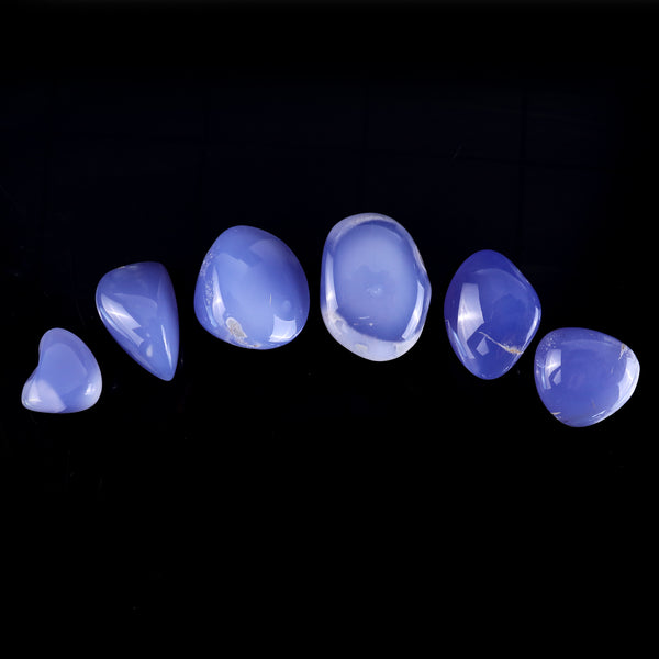 Natural Blue Chalcedony Hand Polished Free Shape Stones