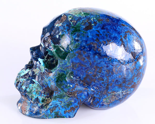 3.0" Natural Phoenix Stone Hand Carved Crystal Realistic Skull Sculpture