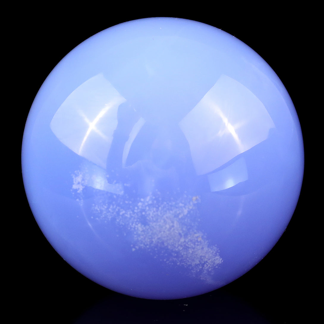 65mm Blue Chalcedony Hand Carved Crystal Sphere crysvibe