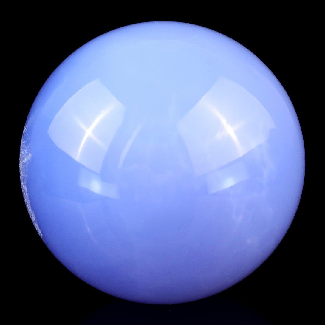 65mm Blue Chalcedony Hand Carved Crystal Sphere crysvibe