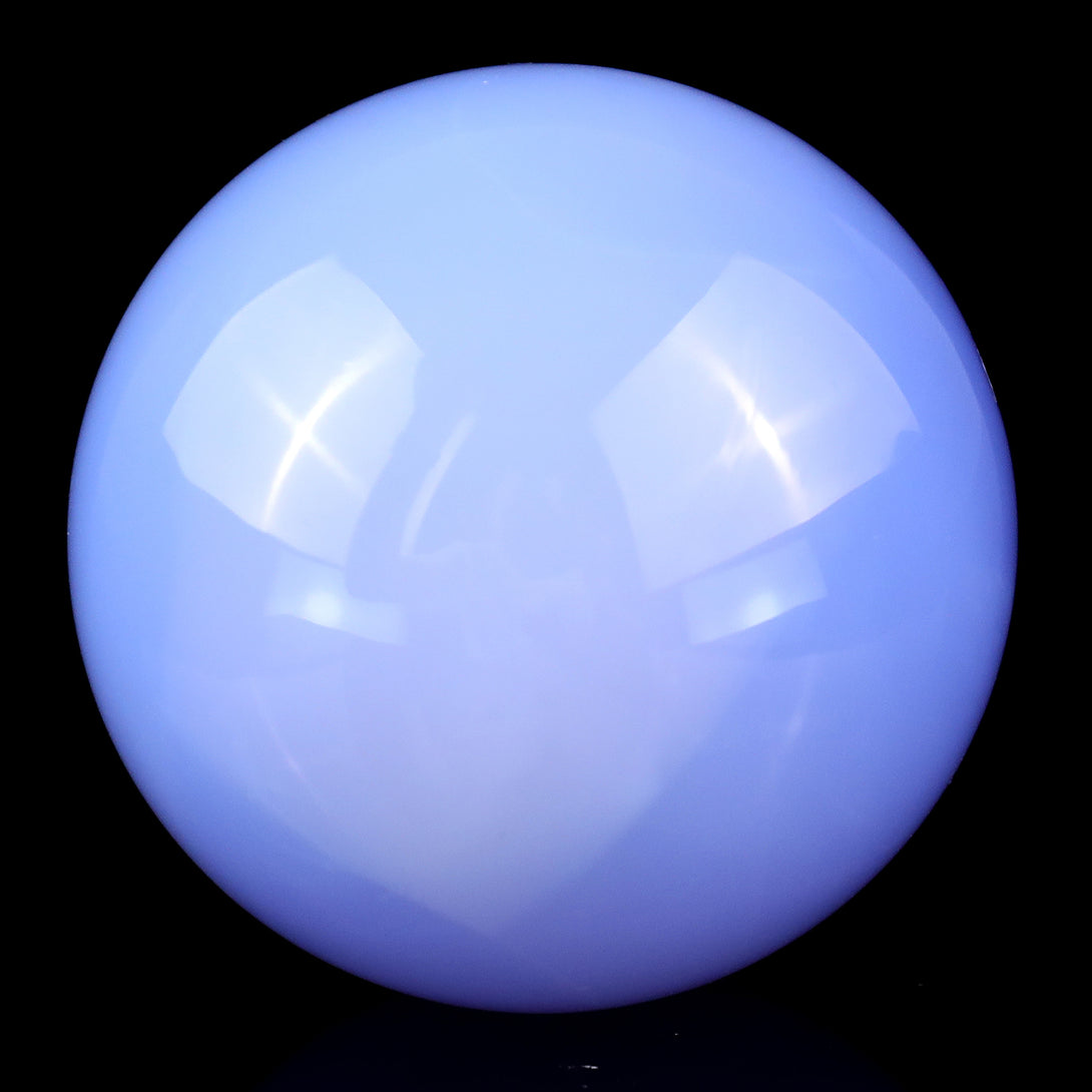 65mm Blue Chalcedony Hand Carved Crystal Sphere crysvibe