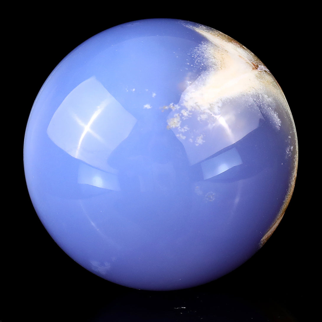 65mm Blue Chalcedony Hand Carved Crystal Sphere crysvibe