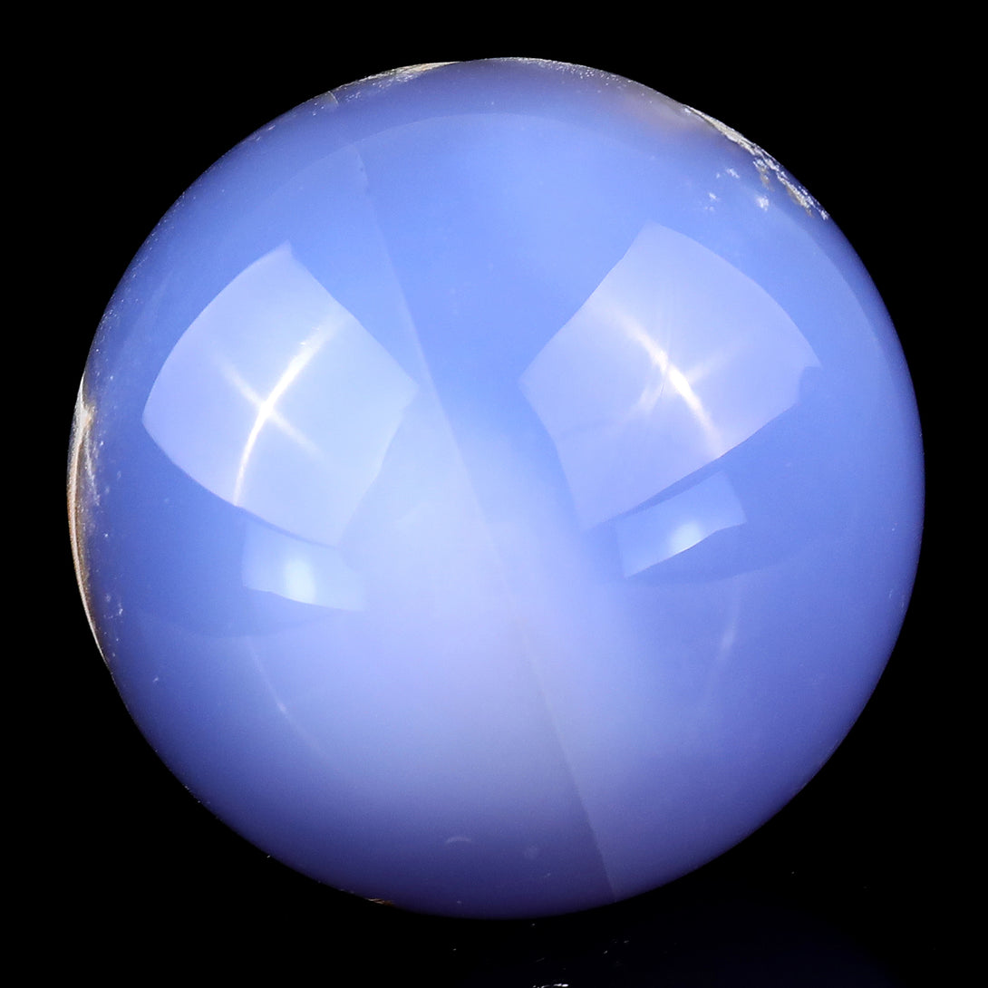 65mm Blue Chalcedony Hand Carved Crystal Sphere crysvibe