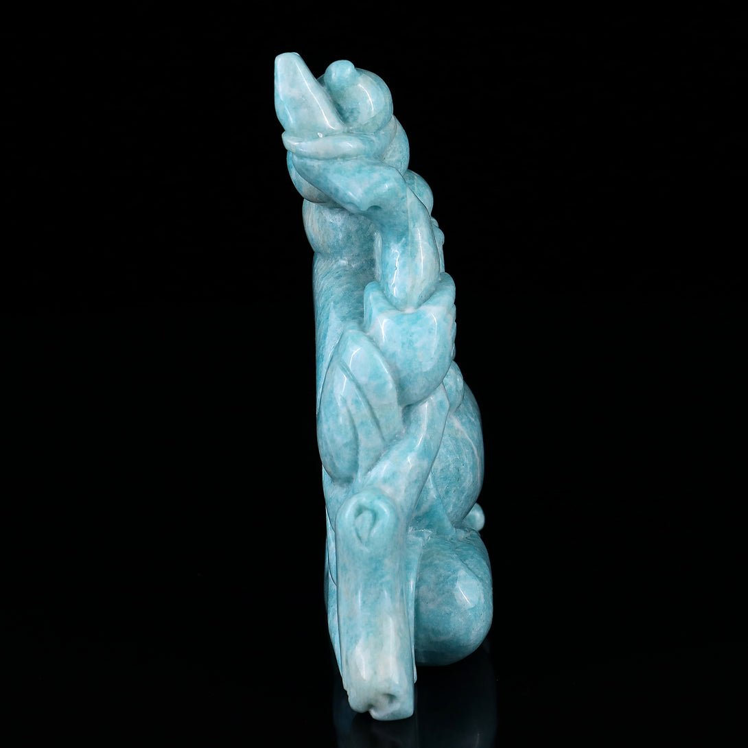 7.1" Amazonite Hand Carved Crystal Buddha Sculpture crysvibe