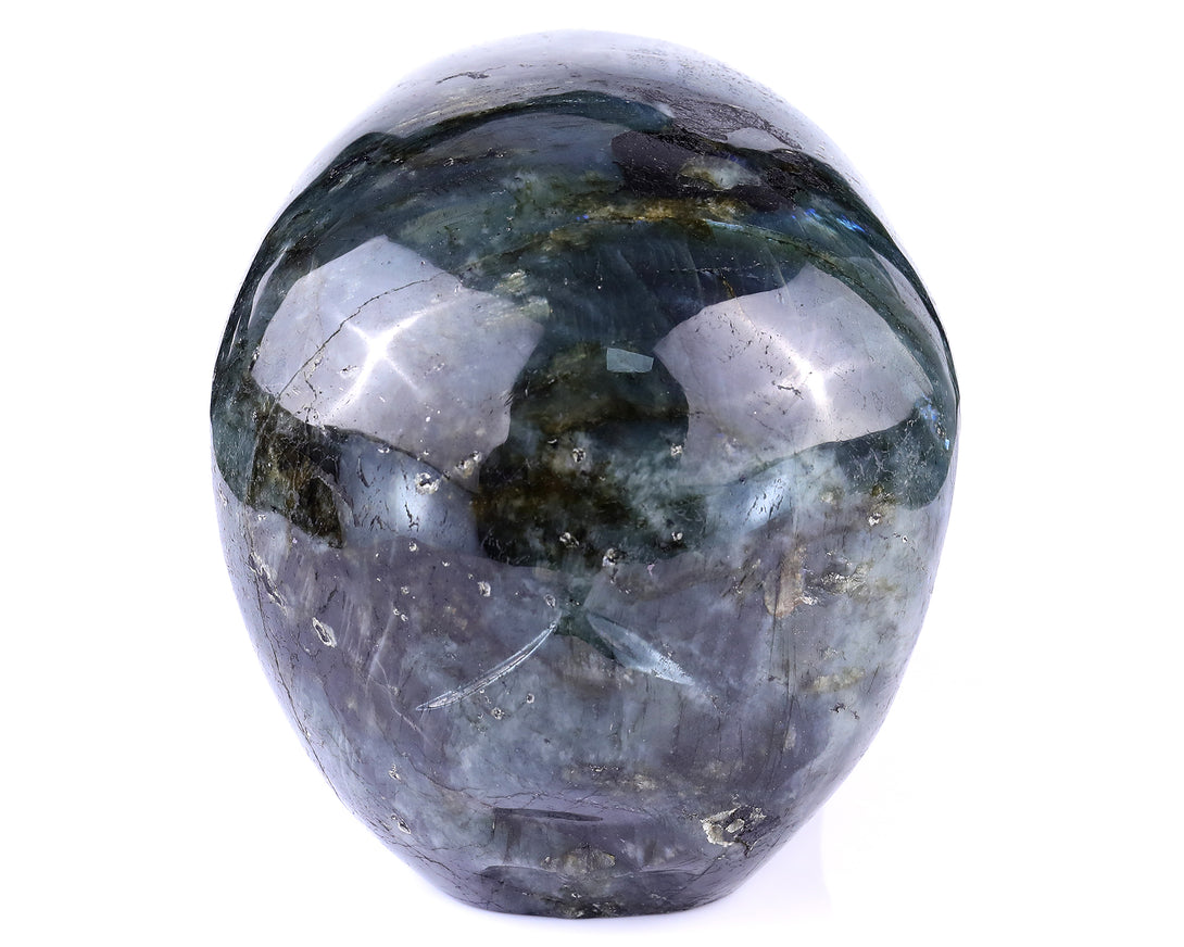 7.9 "Labradorite Hand Carved Crystal Realistic Skull Sculpture crysvibe