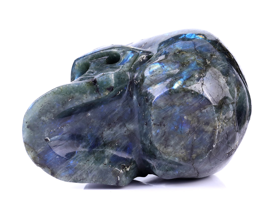 7.9 "Labradorite Hand Carved Crystal Realistic Skull Sculpture crysvibe