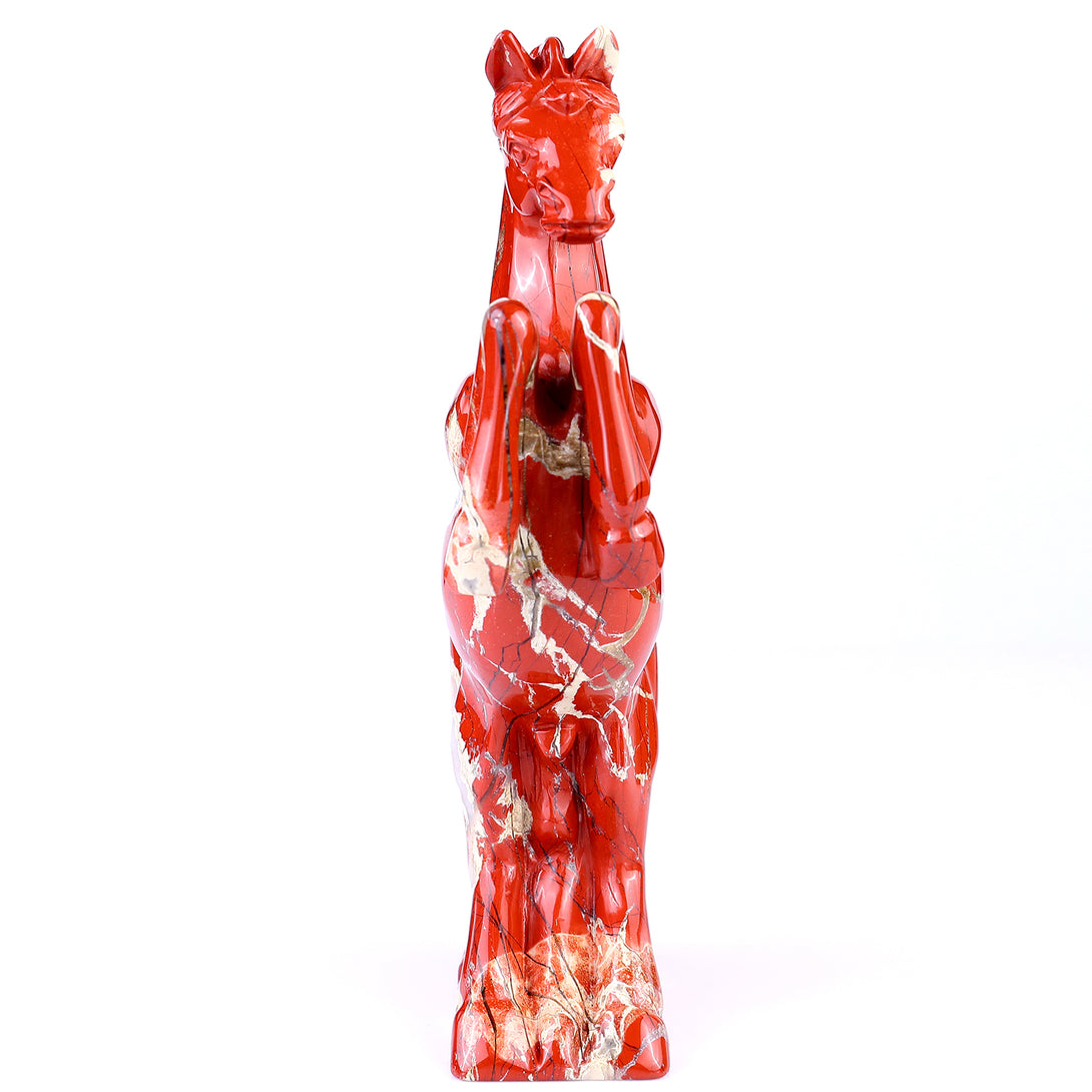 7.9" Red Jasper Hand Carved Crystal Horse Sculpture crysvibe