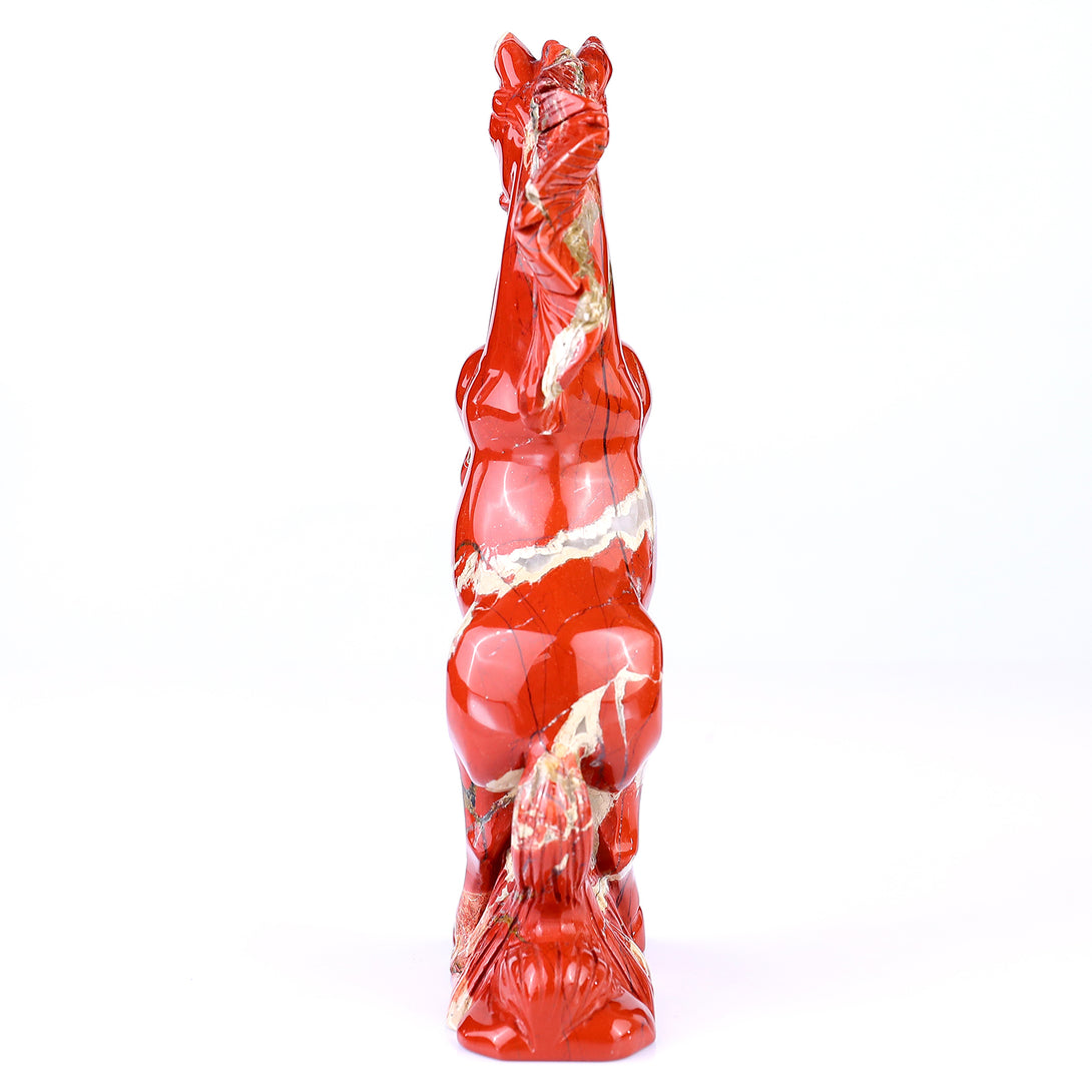 7.9" Red Jasper Hand Carved Crystal Horse Sculpture crysvibe