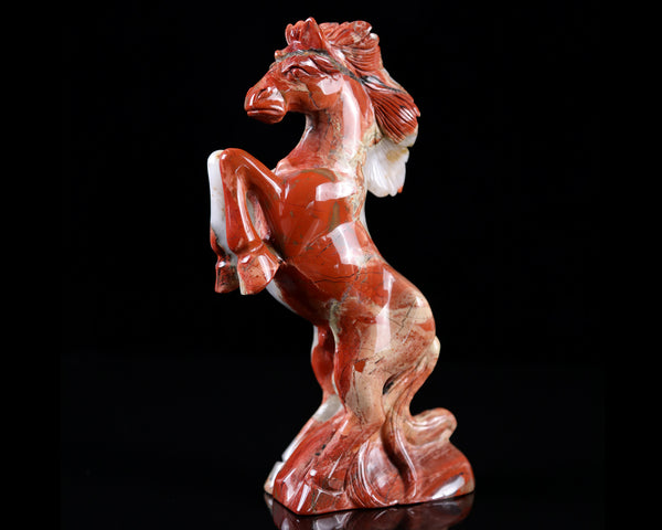 7.9" Red Jasper Hand Carved Crystal Horse Sculpture crysvibe