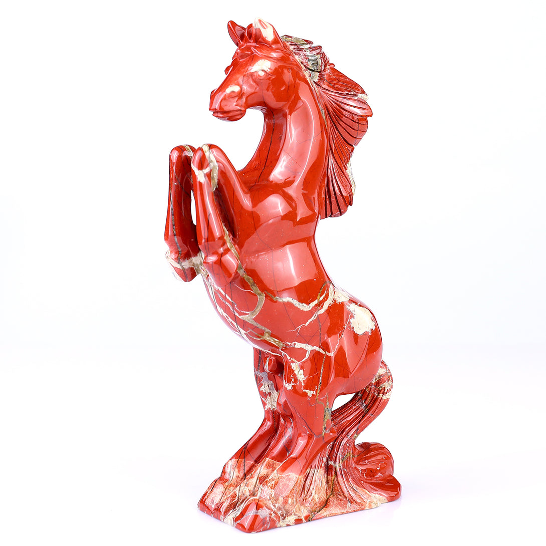 7.9" Red Jasper Hand Carved Crystal Horse Sculpture crysvibe