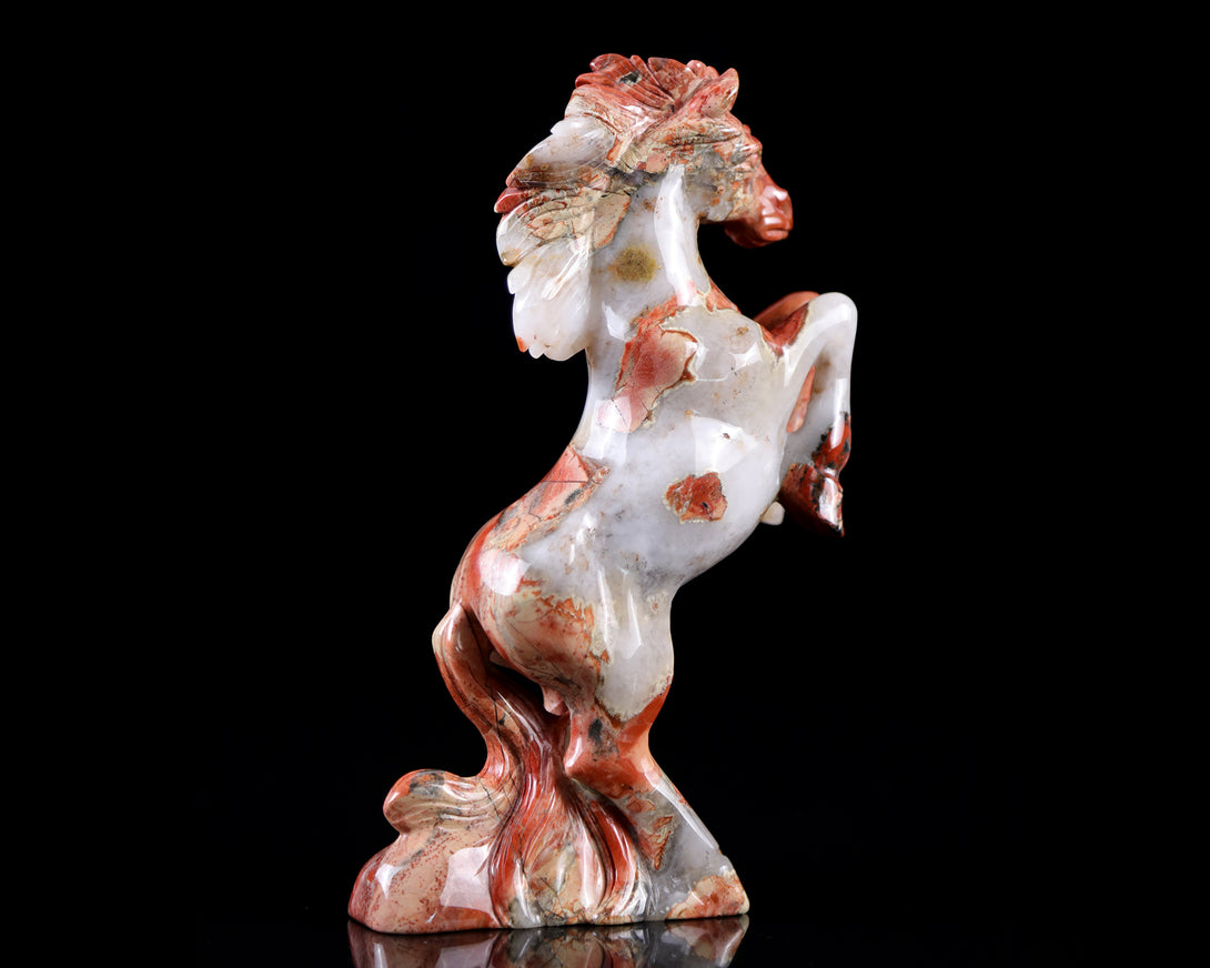 7.9" Red Jasper Hand Carved Crystal Horse Sculpture crysvibe