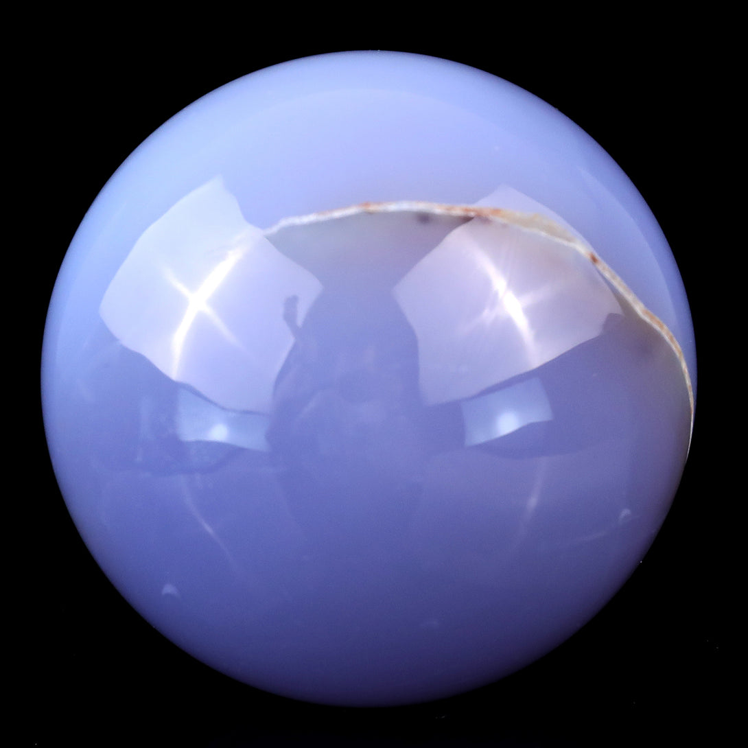 80mm Blue Chalcedony Hand Carved Crystal Sphere crysvibe