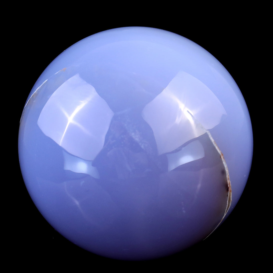 80mm Blue Chalcedony Hand Carved Crystal Sphere crysvibe