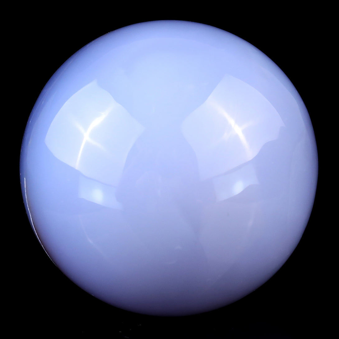 80mm Blue Chalcedony Hand Carved Crystal Sphere crysvibe