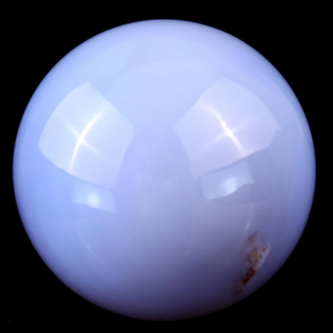 80mm Blue Chalcedony Hand Carved Crystal Sphere crysvibe