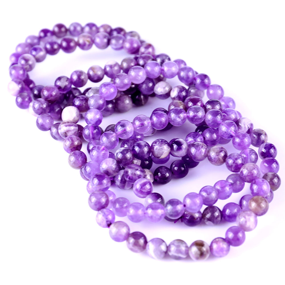 8mm Dream Amethyst Hand Carved Crystal Bracelet crysvibe