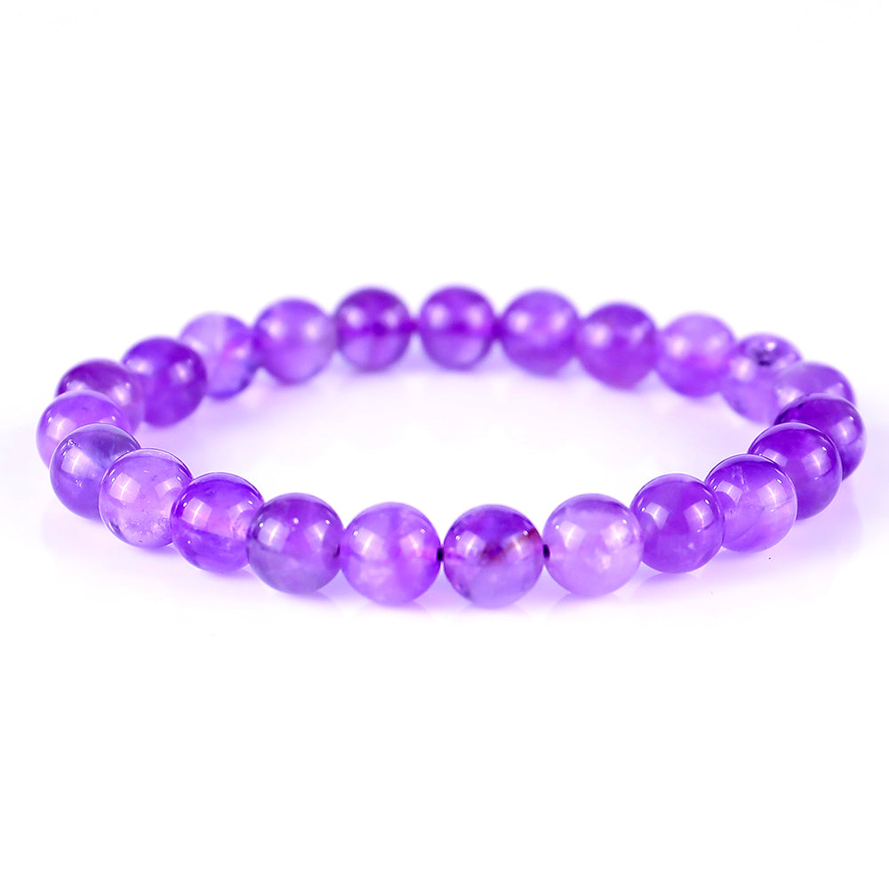 8mm Dream Amethyst Hand Carved Crystal Bracelet crysvibe