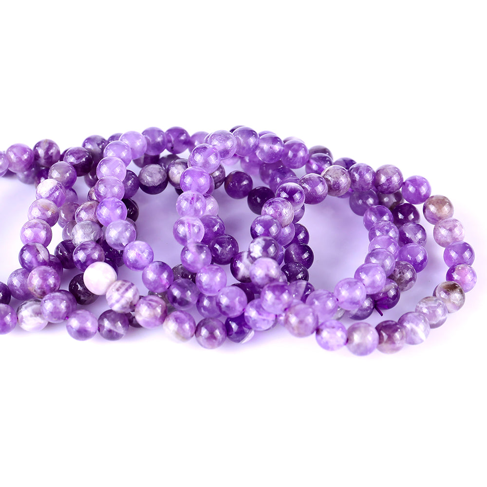 8mm Dream Amethyst Hand Carved Crystal Bracelet crysvibe