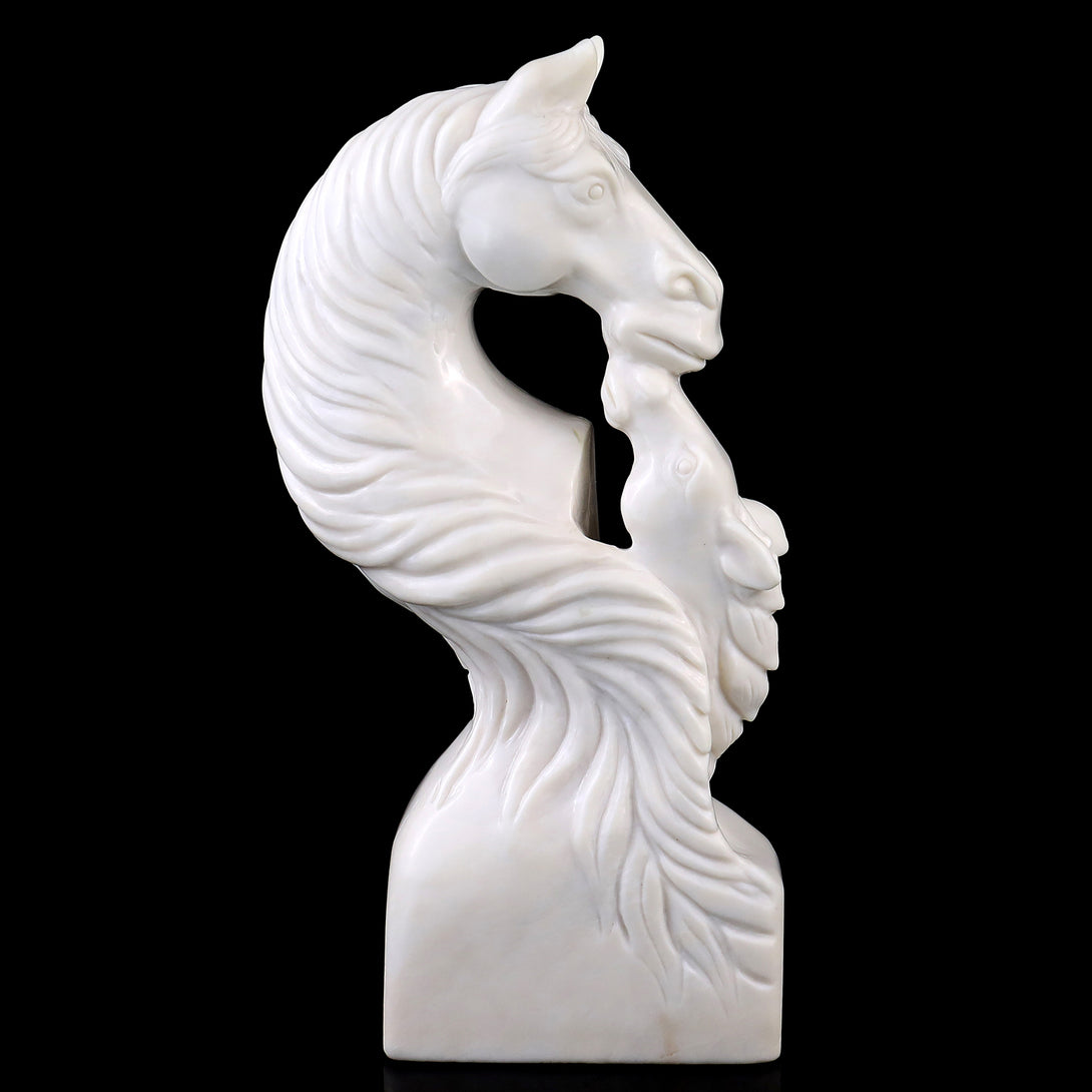 Amazing 10.2" White Jade Hand Carved Crystal Horse Sculpture crysvibe