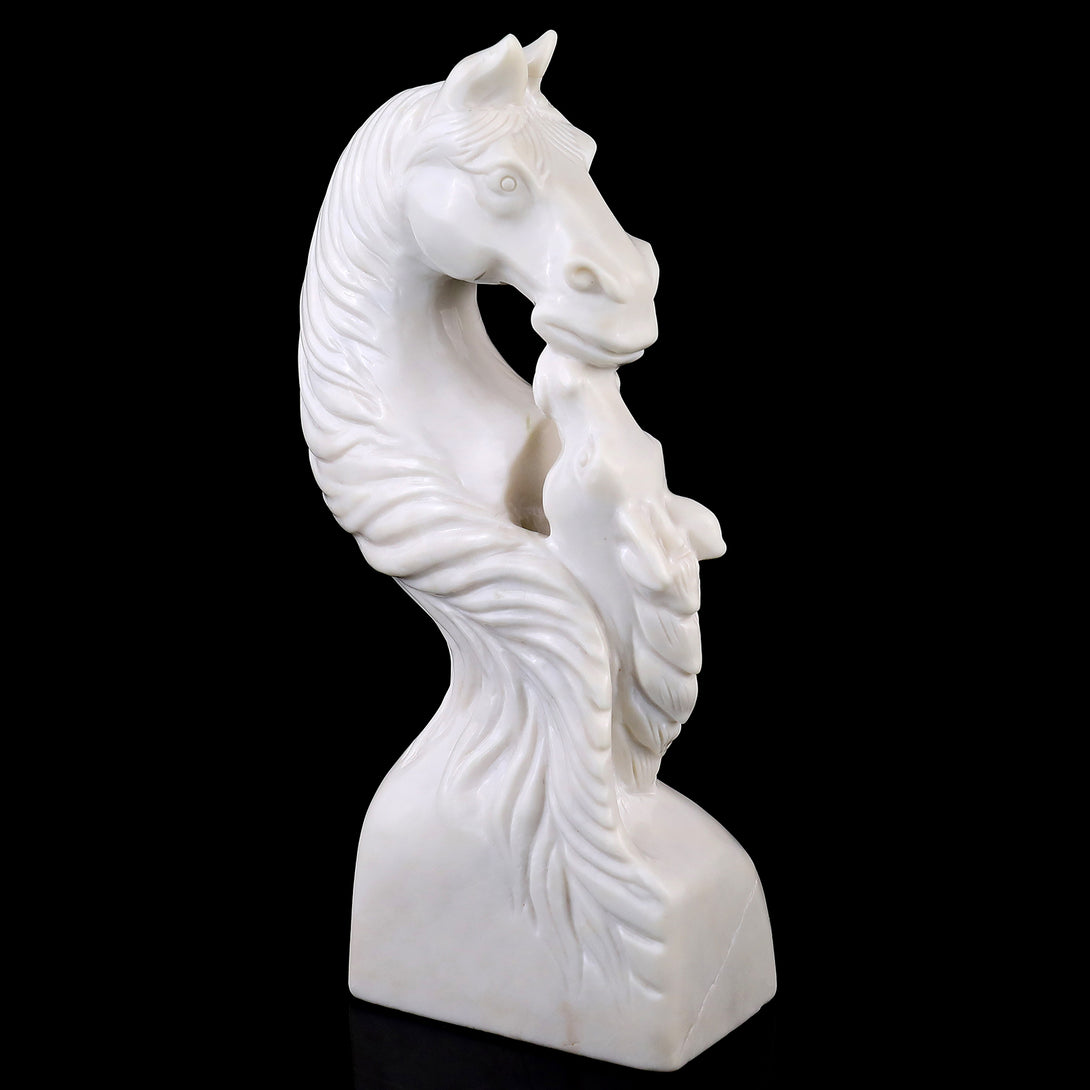 Amazing 10.2" White Jade Hand Carved Crystal Horse Sculpture crysvibe