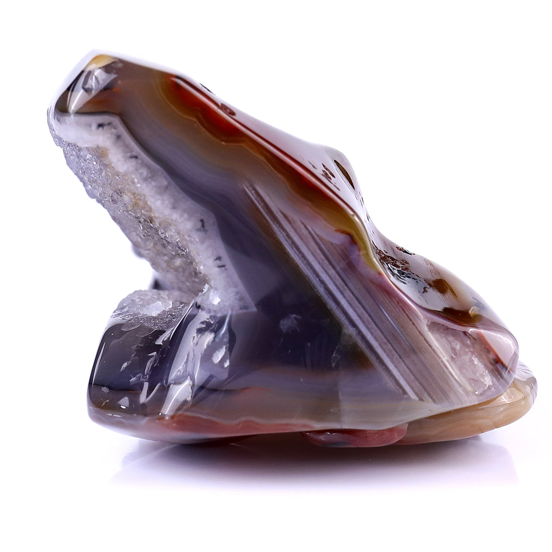 Amazing 4.8" Red Geode Agate Hand Carved Crystal Tiger Sculpture crysvibe