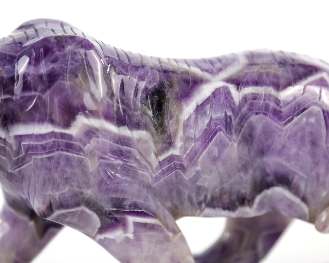 Amazing 8.9" Dream Amethyst Hand Carved Crystal Tiger Sculpture crysvibe