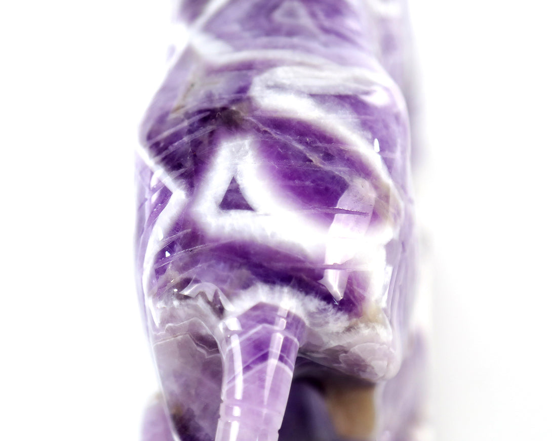 Amazing 8.9" Dream Amethyst Hand Carved Crystal Tiger Sculpture crysvibe